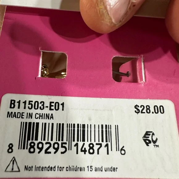 Betsey Johnson Bamboo-Style Gold Earrings - Picture 5 of 5